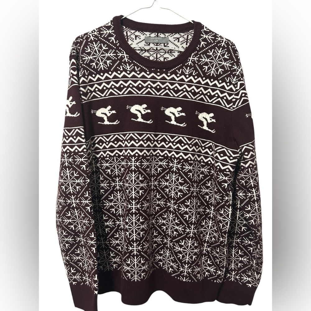Denver Hayes Men’s Crew Neck Ski Pattern Sweater Size Large
